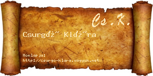 Csurgó Klára névjegykártya